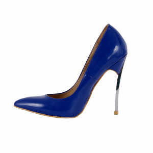 Pantofi cu toc cod HRMH2 Albaștri - Pantofi cu vârf ascuţit şi toc subţire din piele ecologică, foarte confortabili cu un calapod comod - Deppo.ro