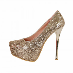 Pantofi cu toc cod OLG1D02 Auri - Pantofi cu toc și platformă foarte înalte pentru dame care vă pot completa o ținută fresh în acest sezon. Incalțî-te cu această pereche de pantofi la modă și asorteaz-o cu pantalonii sau fusta preferată pentru a creea o ținută deosebită. - Deppo.ro
