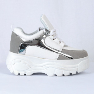 Pantofi Sport pentru dame Cod VENUS-00006 Albi - Pantofi sport albi din material textil respirabil cu vârf rotund și talpă din silicon flexibilă si confortabilă - Deppo.ro