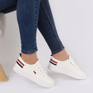 Pantofi sport Zoey Albi - Pantofi sport negrii din material textil si un calapod comod - Deppo.ro
