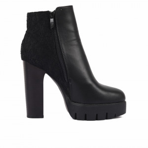 Botine cod A10074 Negre - Botine din piele ecologică cu toc înalt - Deppo.ro