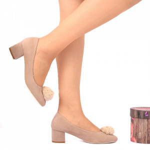 Pantofi cu toc Cod 4687 Bej - Pantofi pentru dame din piele ecologică întoarsă
Conferă lejeritate și eleganță - Deppo.ro