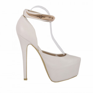 Pantofi cu toc cod JF780 Albi - Pantofi cu toc și platformă foarte înalte pentru dame care vă pot completa o ținută fresh în acest sezon. Incalțî-te cu această pereche de pantofi la modă și asorteaz-o cu pantalonii sau fusta preferată pentru a creea o ținută deosebită. - Deppo.ro