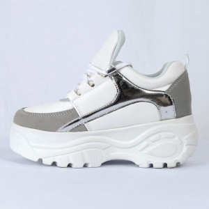Pantofi Sport pentru dame Cod VENUS-00006 Albi - Pantofi sport albi din material textil respirabil cu vârf rotund și talpă din silicon flexibilă si confortabilă - Deppo.ro