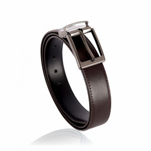 Curea din piele naturală Loran Brown - Curea din piele naturală cu două fețe, un accesoriu elegant pentru domni care se îmbină perfect cu o ținută atât casual cât și elegantă - Deppo.ro