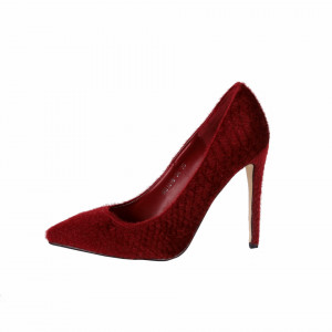 Pantofi cu toc cod MG12165A Roși - Pantofi din piele ecologică, cu vârf ascuţit şi toc subţire, foarte confortabili cu un calapod comod - Deppo.ro