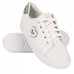 Pantofi Sport pentru dame cod 905 White/Silver - Pantofi sport din piele ecologică pentru dame
Model cu sclipici
Închidere prin șiret - Deppo.ro