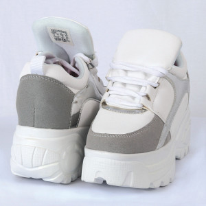 Pantofi Sport pentru dame Cod VENUS-00006 Albi - Pantofi sport albi din material textil respirabil cu vârf rotund și talpă din silicon flexibilă si confortabilă - Deppo.ro