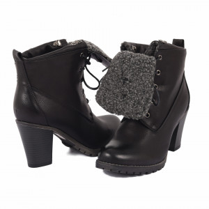 Botine cod 1X852 Negre - Botine din piele ecologică cu toc înalt - Deppo.ro