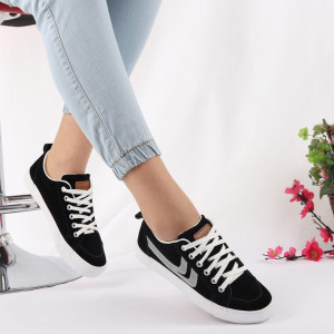 Pantofi Sport Ellen Black - Pantofi sport pentru dame foarte comozi și ușori
-piele ecologică întoarsă cu închidere prin șiret - Deppo.ro