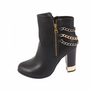 Botine Cierra Black - Botine din piele ecologică cu interior îmblănit - Deppo.ro