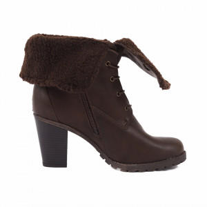 Botine cod 2X852 Maro - Botine din piele ecologică cu toc înalt - Deppo.ro