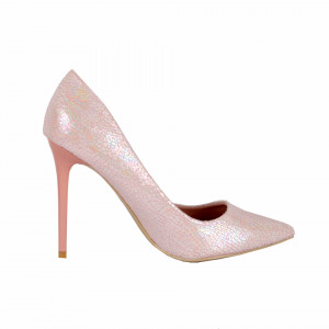 Pantofi cu toc cod 982732 Roz - Pantofi roşii cu vârf ascuţit şi toc subţire din piele ecologică, foarte confortabili cu un calapod comod - Deppo.ro