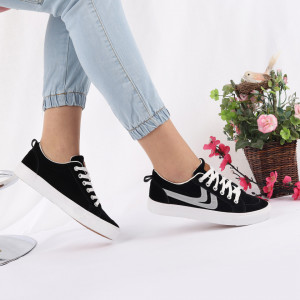 Pantofi Sport Ellen Black - Pantofi sport pentru dame foarte comozi și ușori
-piele ecologică întoarsă cu închidere prin șiret - Deppo.ro
