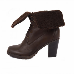 Botine cod 2X852 Maro - Botine din piele ecologică cu toc înalt - Deppo.ro
