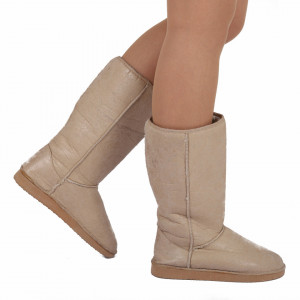 Cizme Loren Beige - Cizme tip UG din piele ecologică cu interior îmblănit ideale pentru sezonul rece - Deppo.ro