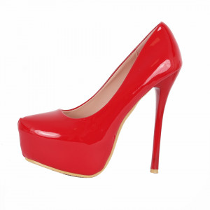 Pantofi cu toc cod 46OLG104 Roși - Pantofi cu toc și platformă foarte înalte pentru dame care vă pot completa o ținută fresh în acest sezon. Incalțî-te cu această pereche de pantofi la modă și asorteaz-o cu pantalonii sau fusta preferată pentru a creea o ținută deosebită. - Deppo.ro