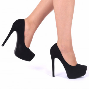 Pantofi cu toc cod EK0081 Negri - Pantofi cu toc și platformă foarte înalte pentru dame care vă pot completa o ținută fresh în acest sezon. Incalțî-te cu această pereche de pantofi la modă și asorteaz-o cu pantalonii sau fusta preferată pentru a creea o ținută deosebită. - Deppo.ro