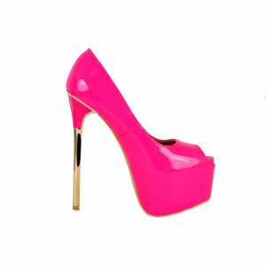 Pantofi cu toc cod FS1203 Fuchsia - Pantofi fucsia cu toc și platformă foarte înalte pentru dame care vă pot completa o ținută fresh în acest sezon. Incalțî-te cu această pereche de pantofi la modă și asorteaz-o cu pantalonii sau fusta preferată pentru a creea o ținută deosebită. - Deppo.ro