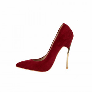 Pantofi cu toc cod HRMH2 Wine - Pantofi din piele ecologică, cu vârf ascuţit şi toc subţire, foarte confortabili cu un calapod comod - Deppo.ro