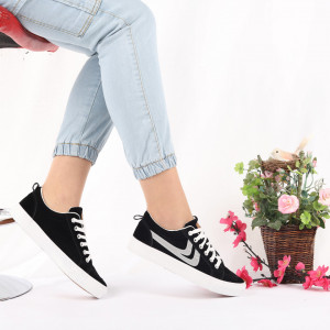 Pantofi Sport Ellen Black - Pantofi sport pentru dame foarte comozi și ușori
-piele ecologică întoarsă cu închidere prin șiret - Deppo.ro