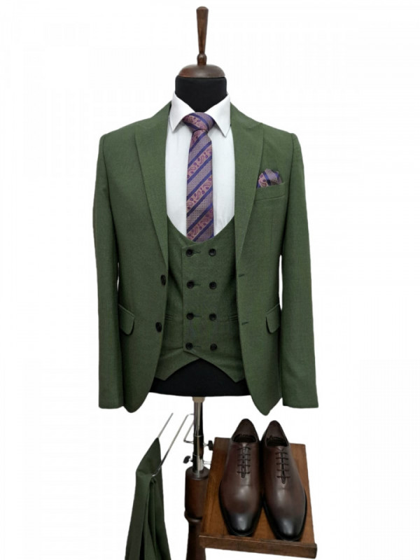 Costum Barbati Skinny Fit Verde