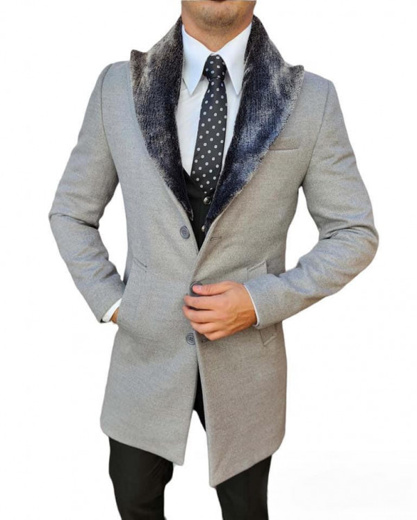 Palton Gri Elegant