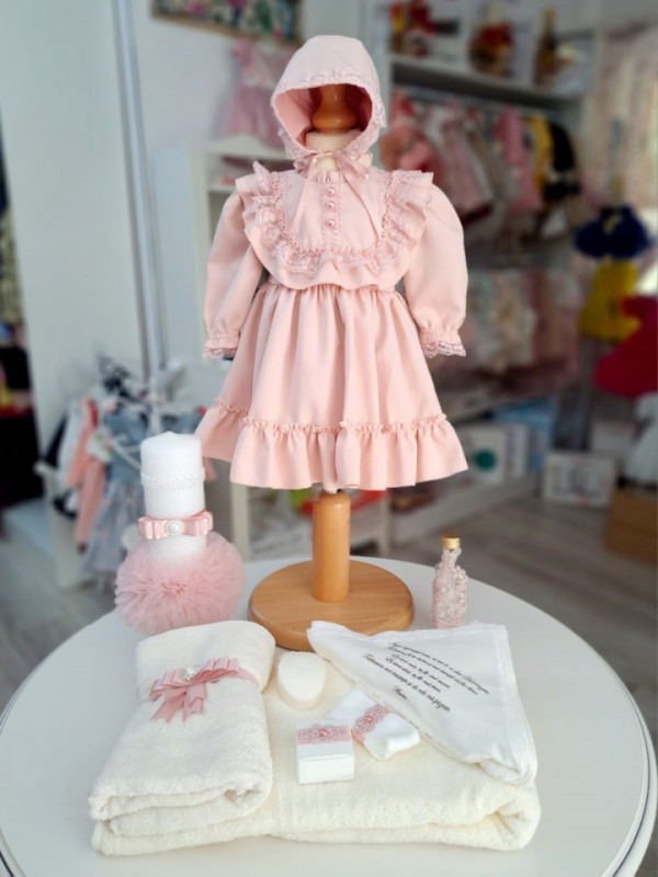 Set Botez Fetita. Rochie, Trusou si Lumanare
