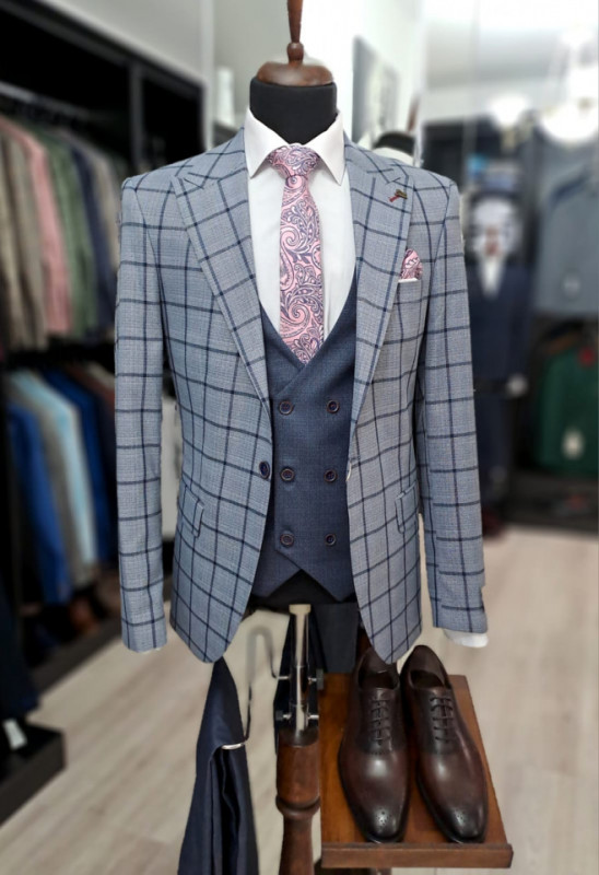 Costum Barbati Slim Fit Cu Vesta