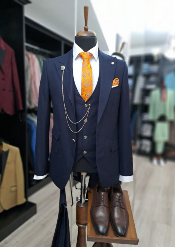 Costum Barbati Slim Fit Cu Vesta