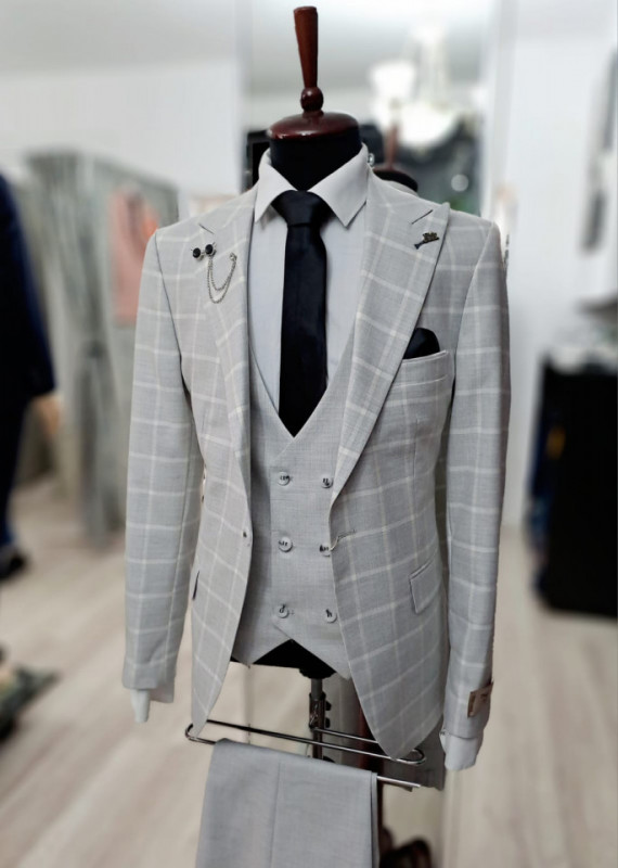 Costum Barbati Slim Fit Cu Vesta