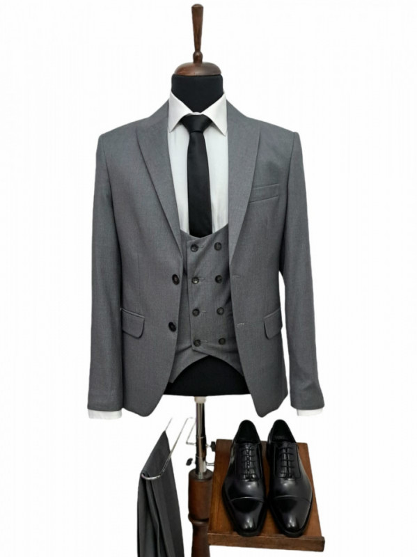 Costum Barbati Skinny Fit Gri
