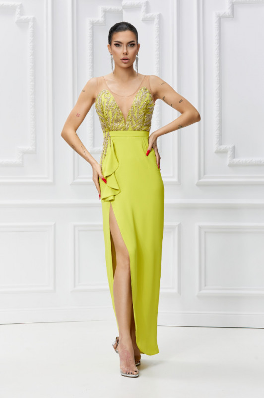 Rochie BBY Lunga Eleganta Lime
