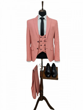 Costum Barbati Skinny Fit Roz