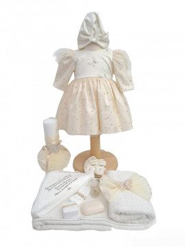 Set Botez Fetita. Rochie, Trusou si Lumanare