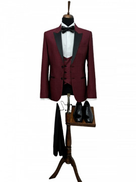 Costum Ceremonie Slim Fit Visiniu