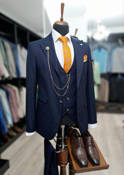 Costum Barbati Slim Fit Cu Vesta