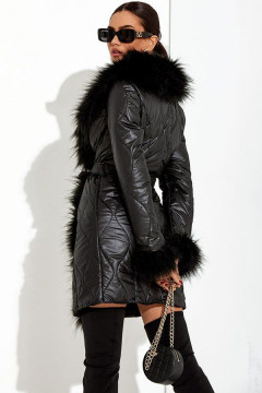 Geaca Mexton Neagra cu Blana