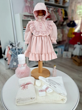 Set Botez Fetita. Rochie, Trusou si Lumanare