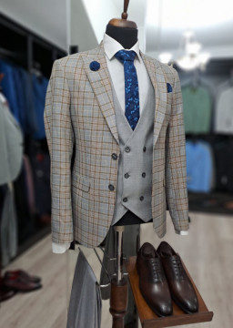 Costum Barbati Slim Fit Cu Vesta