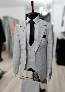 Costum Barbati Slim Fit Cu Vesta
