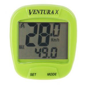 Ciclocomputer VENTURA "X" 10 Functii verde-cu fir