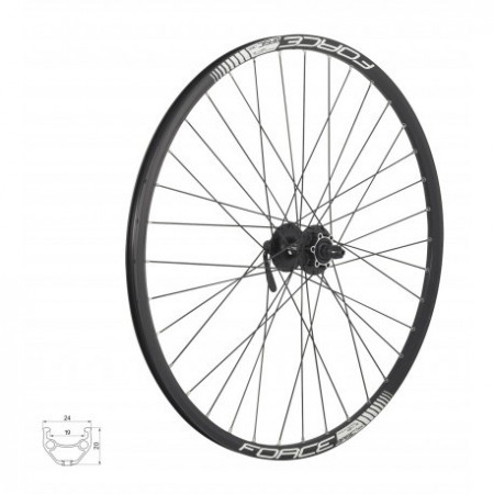 Roata fata 27.5" 584x19 DISC 6 SURUB QR 36H