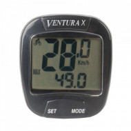 Ciclocomputer VENTURA "X" 10 Functii negru -cu fir