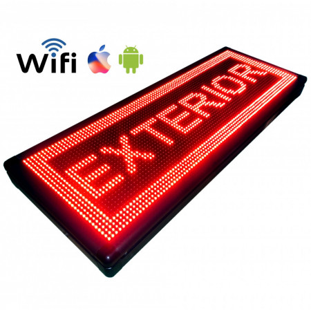 100x40CM Exterior, Reclama firma luminoasa LED, Mesaj programabil de pe smartphone, Alb / Verde / Rosu / Albastru