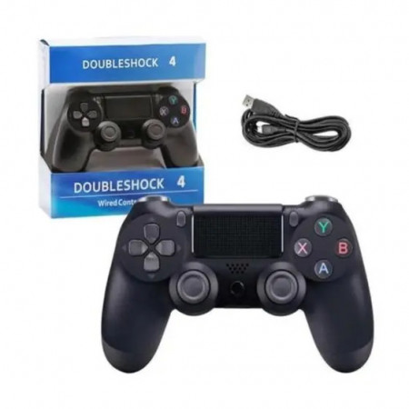 Maneta cu fir pentru consola PlayStation PS4, Joystick controller cu cablu, Sistem vibratii