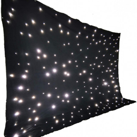 Cortina pentru scena 4 x 2 m cu LED-uri albe