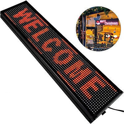 100x20CM interior, Afisaj luminos reclama LED, Display programabil Rosu sau Alb, Reclama firma geam