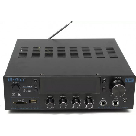 Amplificator audio 120W, Boxe pasive BT-1388, Bluetooth USB, Statie amplificare Difuzor