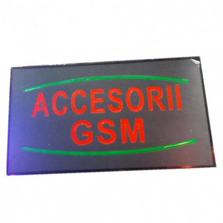 Reclama luminoasa 50x25cm, interior/exterior, Mesaj: ACCESORII GSM